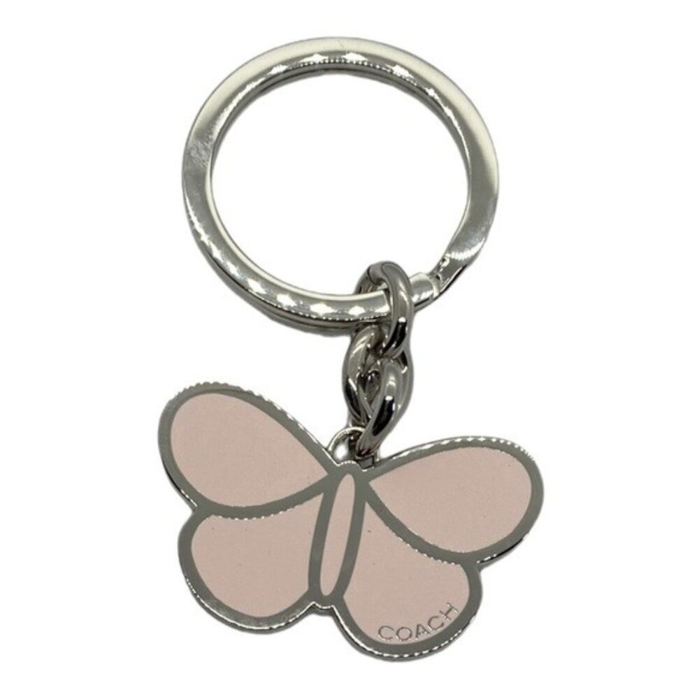 COACH Pink Butterfly Keychain with Silver Hardware NWOT